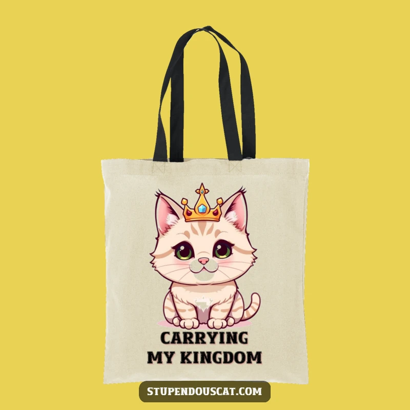 Funny Majestic Crown Cat Tote Bag: Carry Your Royal Essentials!